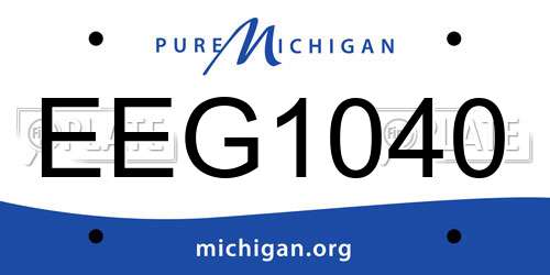 EEG1040 Michigan License Plate