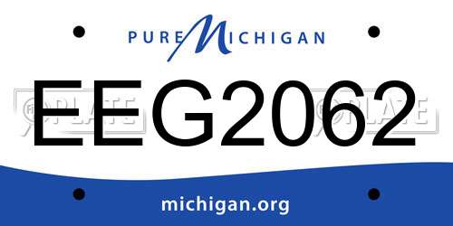 EEG2062 Michigan License Plate