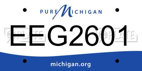 EEG2601 Michigan License Plate