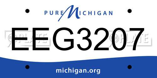EEG3207 Michigan License Plate