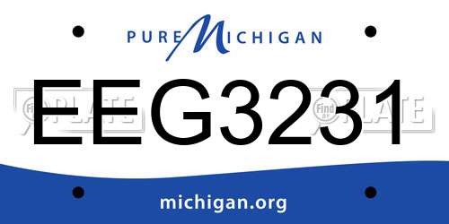 EEG3231 Michigan License Plate