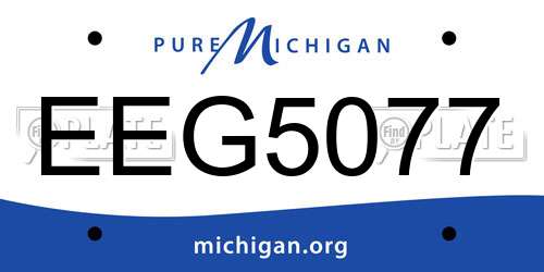 EEG5077 Michigan License Plate