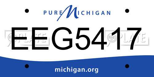 EEG5417 Michigan License Plate