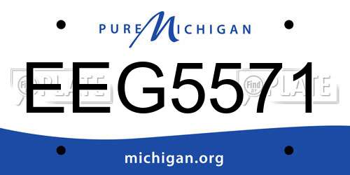 EEG5571 Michigan License Plate
