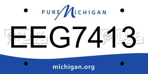 EEG7413 Michigan License Plate
