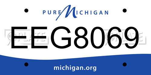 EEG8069 Michigan License Plate