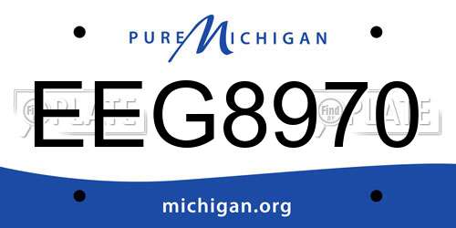 EEG8970 Michigan License Plate