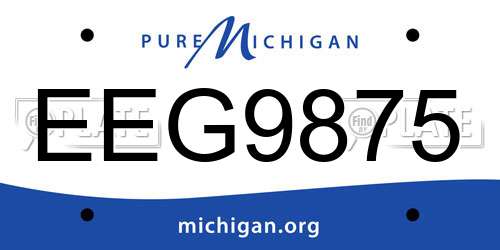 EEG9875 Michigan License Plate