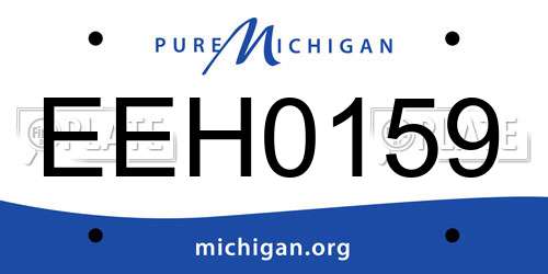 EEH0159 Michigan License Plate