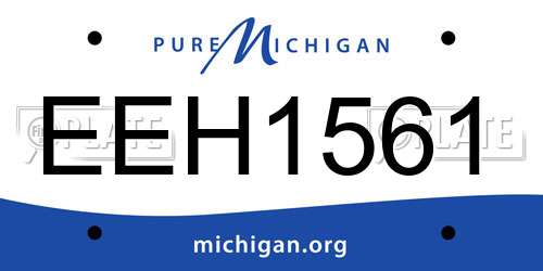 EEH1561 Michigan License Plate