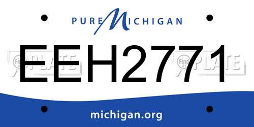 EEH2771 Michigan License Plate