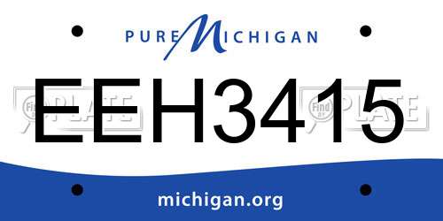 EEH3415 Michigan License Plate