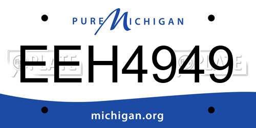 EEH4949 Michigan License Plate