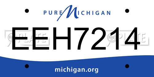 EEH7214 Michigan License Plate