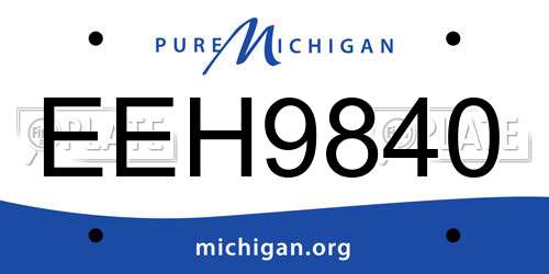 EEH9840 Michigan License Plate