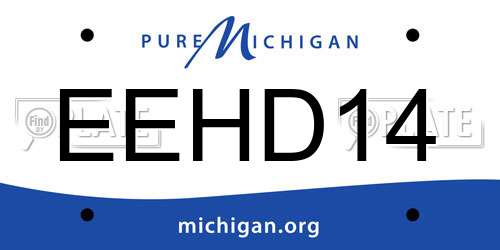 EEHD14 Michigan License Plate