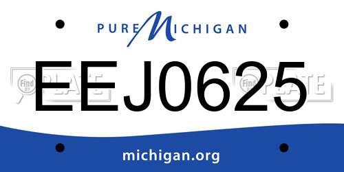 EEJ0625 Michigan License Plate