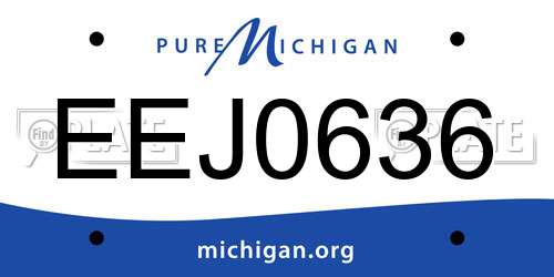 EEJ0636 Michigan License Plate