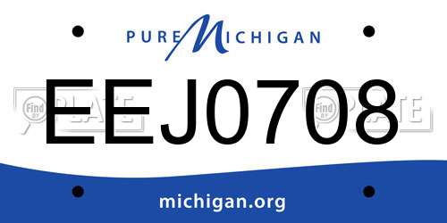 EEJ0708 Michigan License Plate