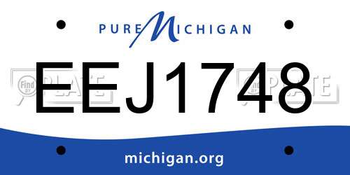 EEJ1748 Michigan License Plate