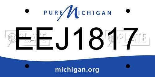 EEJ1817 Michigan License Plate