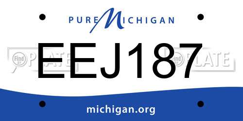EEJ187 Michigan License Plate