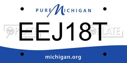 EEJ18T Michigan License Plate