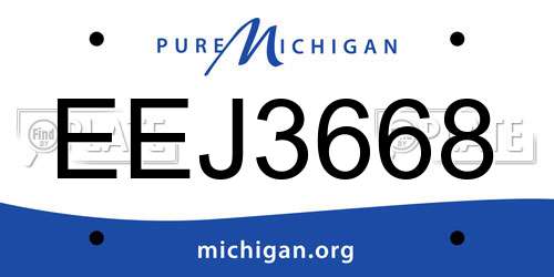 EEJ3668 Michigan License Plate