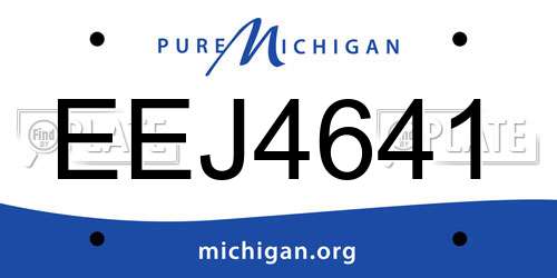 EEJ4641 Michigan License Plate