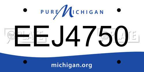 EEJ4750 Michigan License Plate