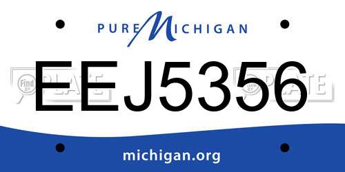 EEJ5356 Michigan License Plate