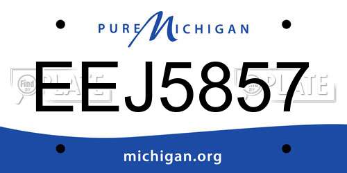 EEJ5857 Michigan License Plate