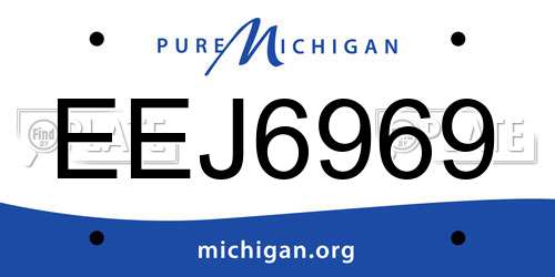 EEJ6969 Michigan License Plate