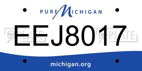 EEJ8017 Michigan License Plate