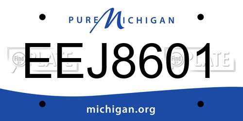 EEJ8601 Michigan License Plate