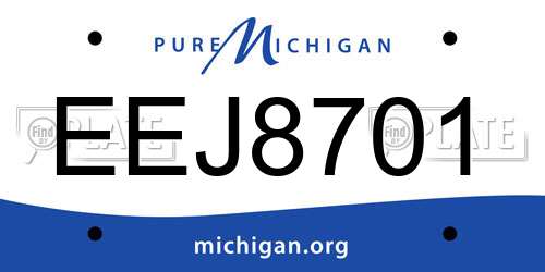 EEJ8701 Michigan License Plate