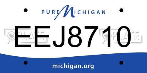 EEJ8710 Michigan License Plate