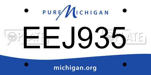 EEJ935 Michigan License Plate