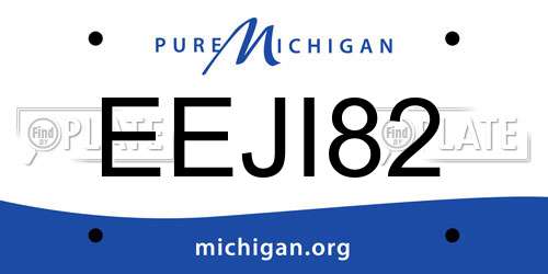 EEJI82 Michigan License Plate