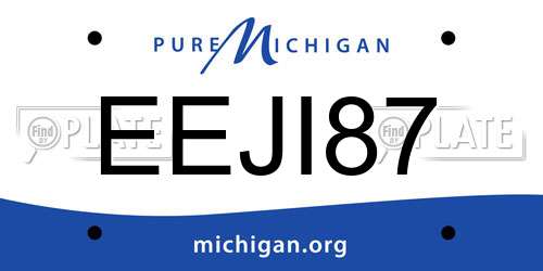 EEJI87 Michigan License Plate