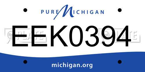 EEK0394 Michigan License Plate