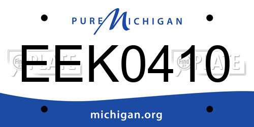 EEK0410 Michigan License Plate