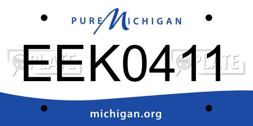 EEK0411 Michigan License Plate