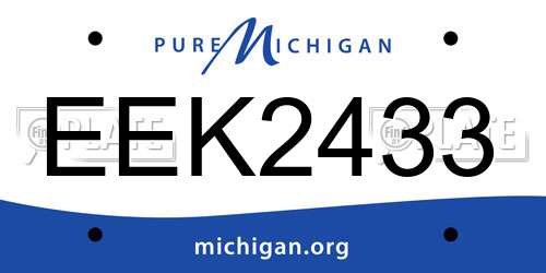 EEK2433 Michigan License Plate