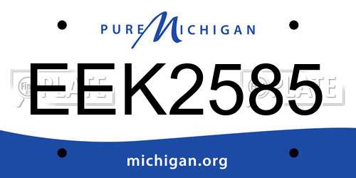 EEK2585 Michigan License Plate