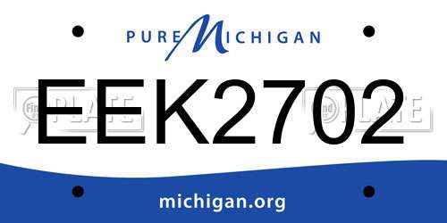 EEK2702 Michigan License Plate