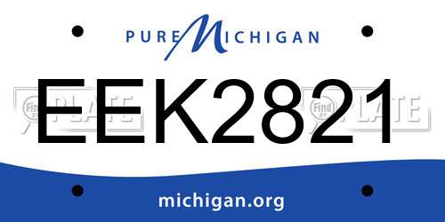 EEK2821 Michigan License Plate