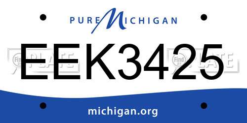 EEK3425 Michigan License Plate