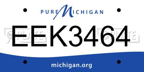 EEK3464 Michigan License Plate