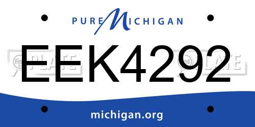 EEK4292 Michigan License Plate